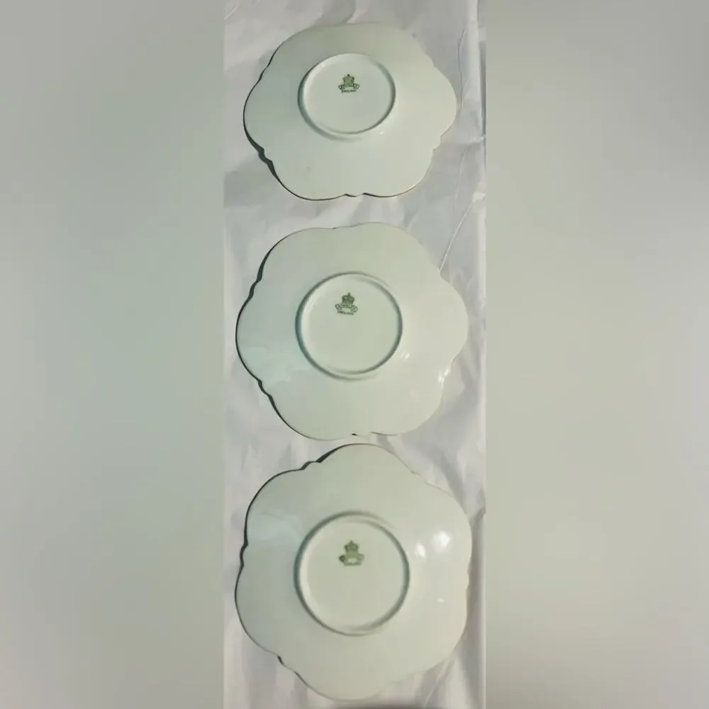 Aynsley England bone chine saucers late 1800-early 1900s set of 3 in excellent